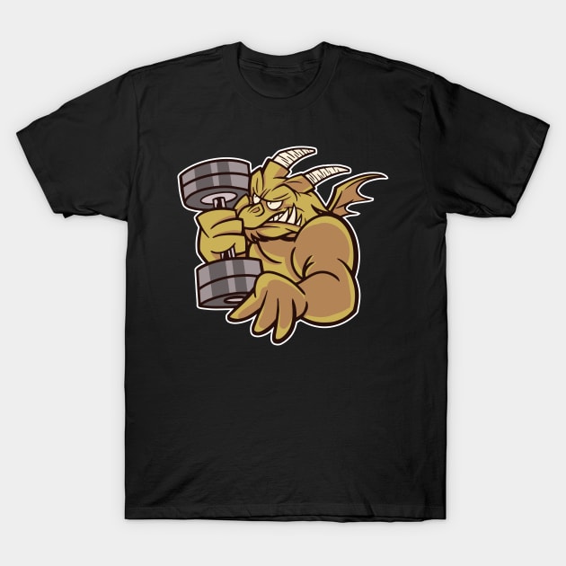 Powerlifting Dragon T-Shirt by Hamster Design